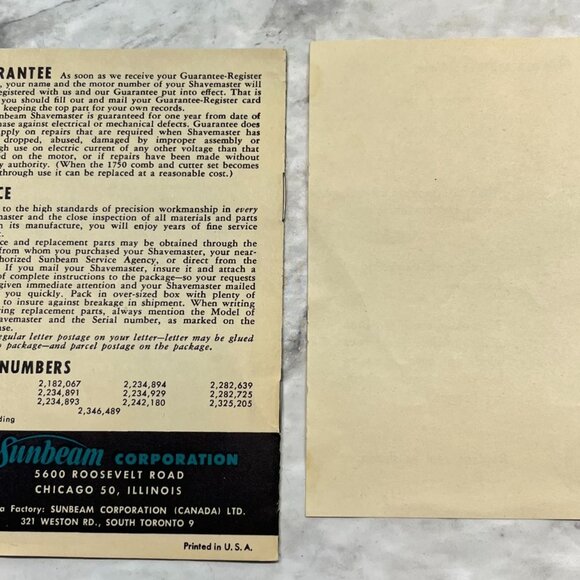 Sunbeam Shavemaster Model W Instruction Booklet Vintage 50s Shaving Manual - Picture 2 of 8